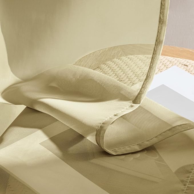 MIULEE Gold Sheer Curtains 96 Inches Long 4 Panels 42 x 96 Inches | Light - Image 7