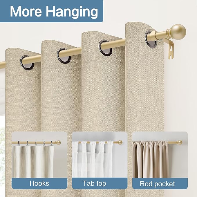 Gold Curtain Rods for Windows 28 to 60 Inch - Image 3