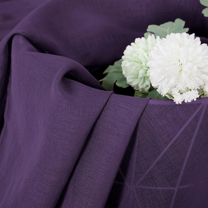 Tollpiz Sheer Curtains Bedroom Linen Textured Curtain Sheers Light Filtering - Image 6