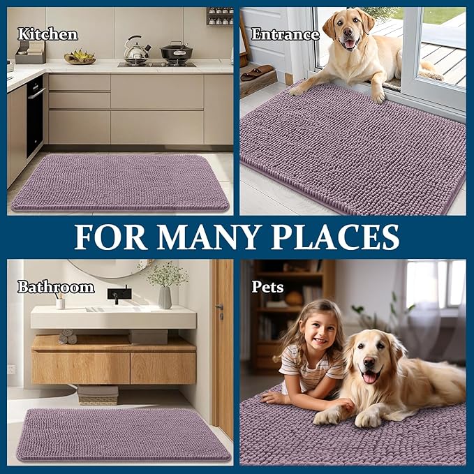 OLANLY Dog Door Mat for Muddy Paws 70x35, Absorbs Moisture and Dirt, Absorbent - Image 8