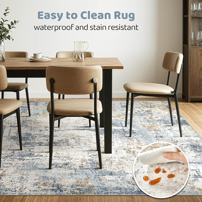 LOONGRUG 10x12 Area Rug Washable Large Neutral Modern Living Room Rug | - Image 6
