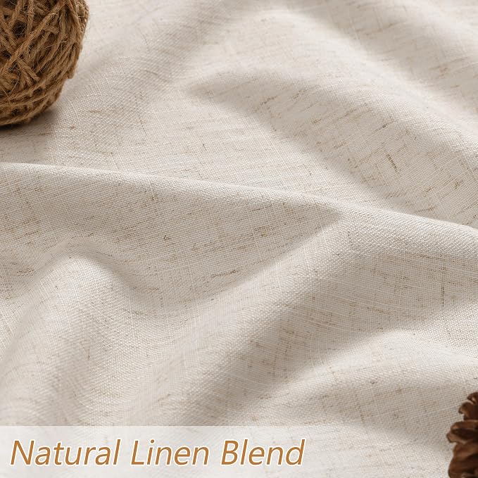 100% Blackout Linen Curtains 90 Inch Length 2 Panels Set - Image 4