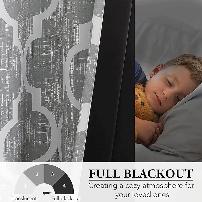 Beauoop 100% Blackout Curtains 84 Inches Long 2 Panels - Image 5