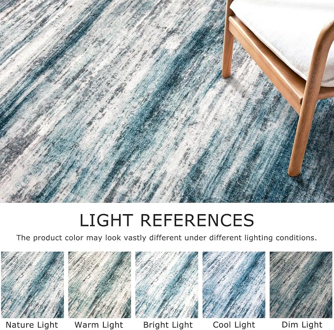 KOZYFLY Area Rug 8x10 Modern Living Room Rug, Washable Large Thin Rugs Non-Slip - Image 4