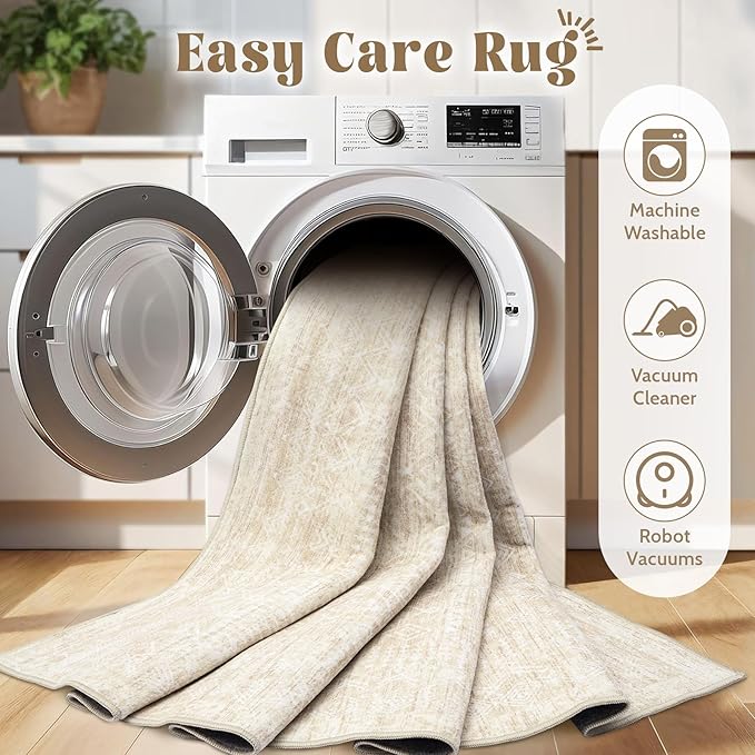 Washable Area Rug 5x7: Moroccan Rug - Image 4