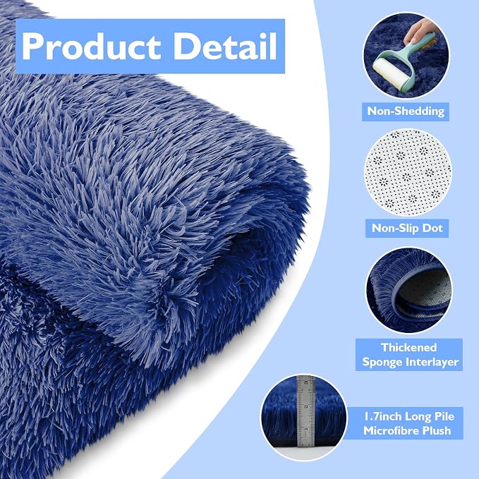 2x3 Fluffy Area Rugs for Bedroom Living Room, Small Soft Shag Fuzzy Rug - Image 4