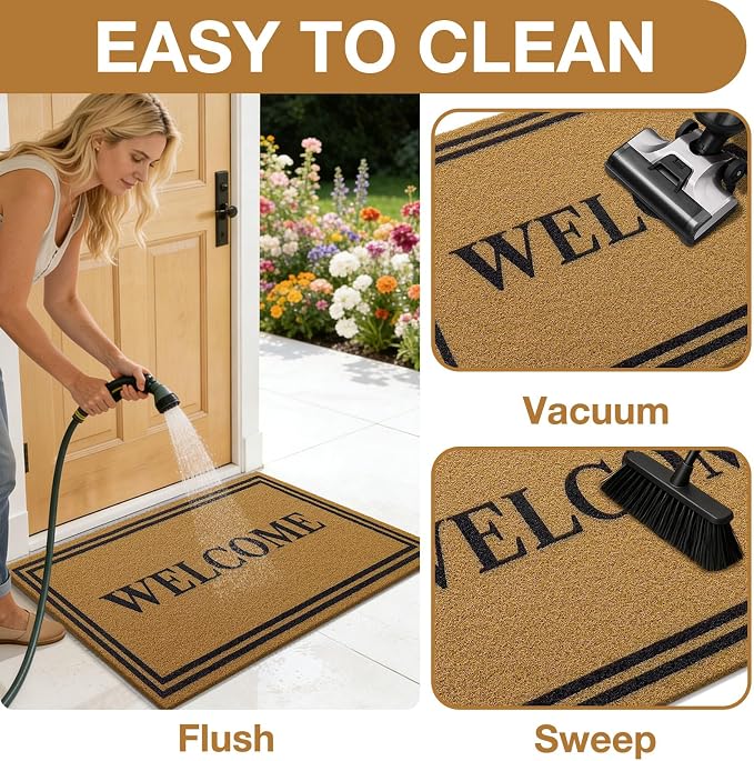 OLANLY Front Door Mat, Low Profile Doormat, Stain and Fade Resistant, - Image 6