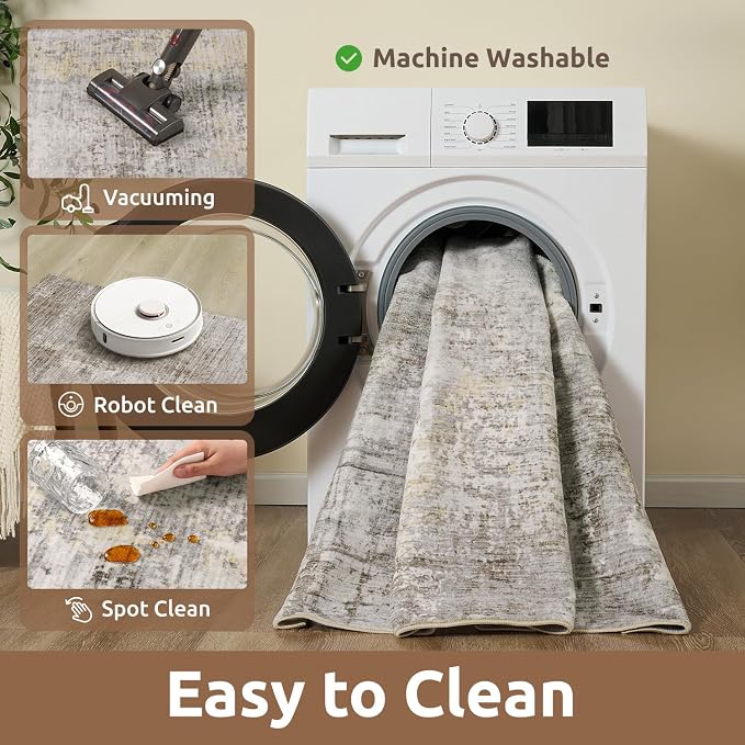 9 x 12 Area Rugs for Living Room, Machine Washable Non Slip Rug Ultra Soft Low - Image 6