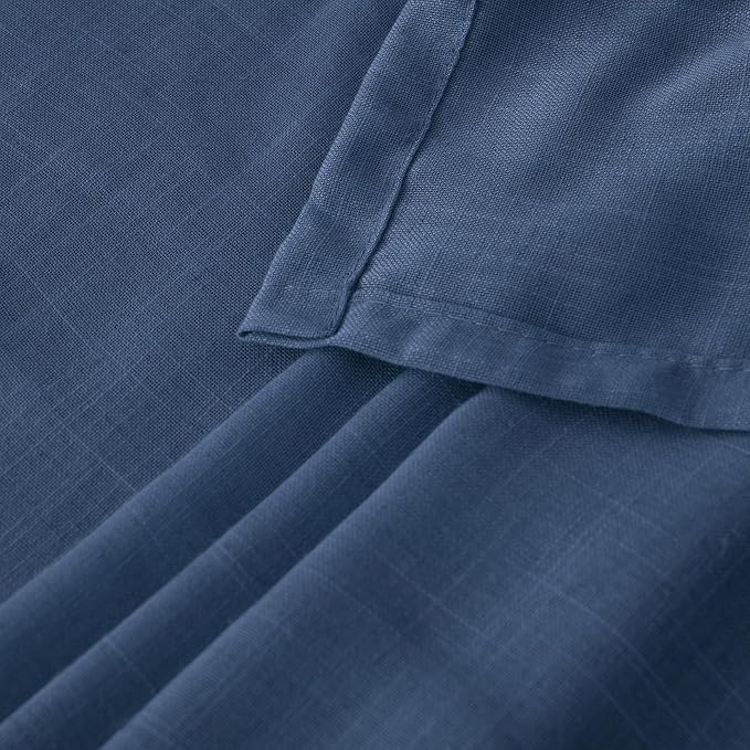 BGment 102 Inch Length Navy Blue Linen Curtains - Image 7