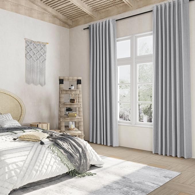 Guken Grey 100% Blackout Curtains 84 Inch Length 2 Panels Set - Image 8