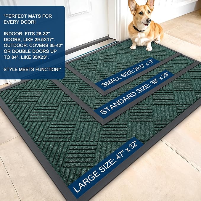OLANLY Front Door Mat Outside Entrance 47x32, Waterproof Heavy-Duty Doormat | - Image 2