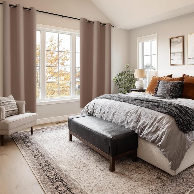Blackout Curtains for Bedroom and Living Room, Cappuccino W42 x L72 | Light - Image 6