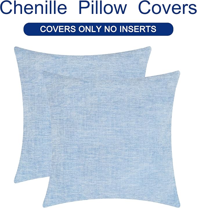 CaliTime Throw Pillow Covers Decorative 22 X 22 Inches Pack of 2 Cozy Chenille - Image 6