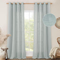 Greyish Blue Linen Sheer Curtains 84 inch by LAMIT