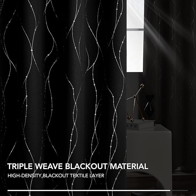 Deconovo Black Out Curtains for Kitchen, 42 x 45 Inch Length 2 Panels Set - Image 5