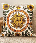 Embroidered Throw Pillow Cover 20x20 Inch, Sunflower Moon | Decorative Pillow by Kokaaee