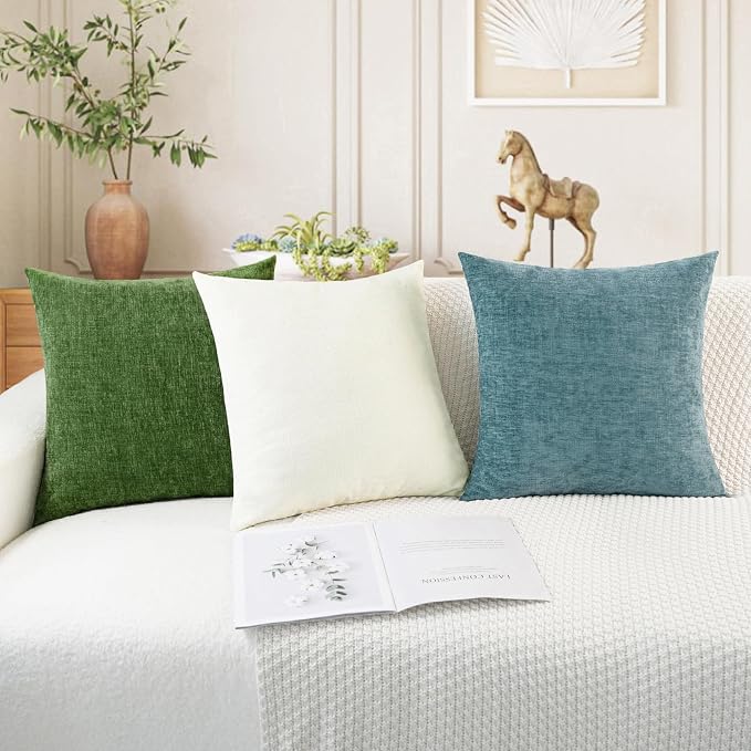 CaliTime Decorative Couch Throw Pillow Covers 26 X 26 Inches Forest Green | - Image 5