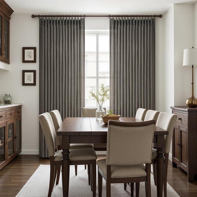 Pleated Chocolate Tart Natural Linen Curtains 96 Inches Long - Image 6