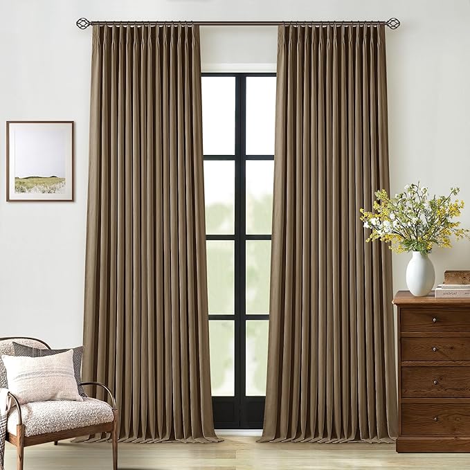 Dutch Cocoa Linen Blackout 92 Inch Curtains by Twodrapes