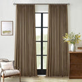 Dutch Cocoa Blackout Pinch Pleat Linen Curtains 105 Inches Long by Twodrapes