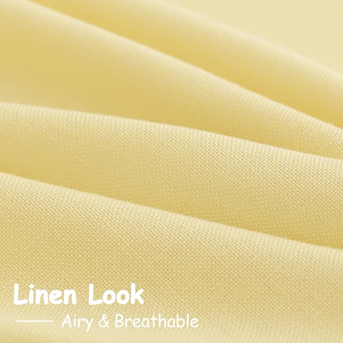 Nanspring Yellow Linen Boho Curtains - Image 5