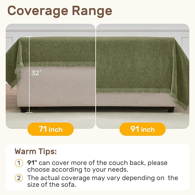 2 Pieces Sectional Couch Covers L Shaped Cover XL Green | Thick Washable Fabric - Image 5