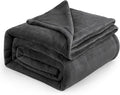 Bedsure GentleSoft Fleece Blankets Queen Size Dark Grey by BEDSURE