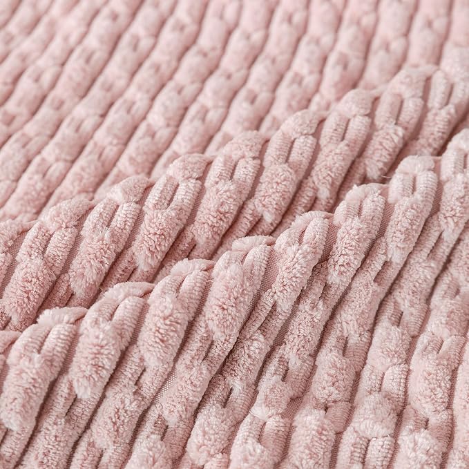 Set of 4 Light Pink Decorative Throw Pillow Covers 26x26 Inch Corduroy Pillow - Image 3
