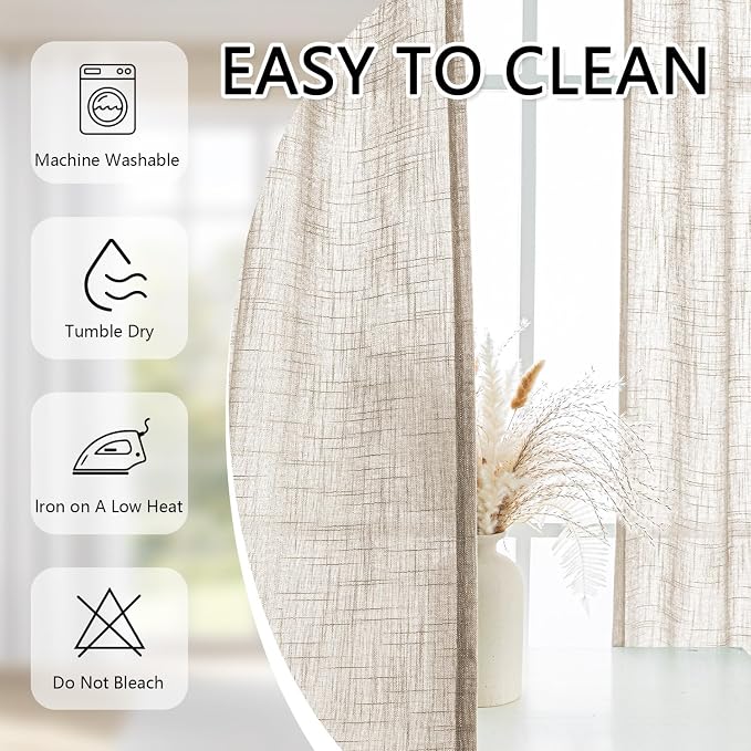 MYSKY HOME Oatmeal French Door Curtains - Image 7
