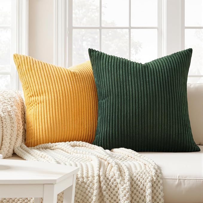 Topfinel 16x16 Inch Set of 4 Green Rust Throw Pillow Covers Boho Farmhouse - Image 2