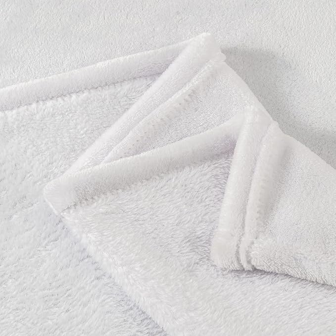 BEDELITE Fleece Blanket Soft Plush Twin Size Blanket White 60"x80" | Ultra Soft - Image 5