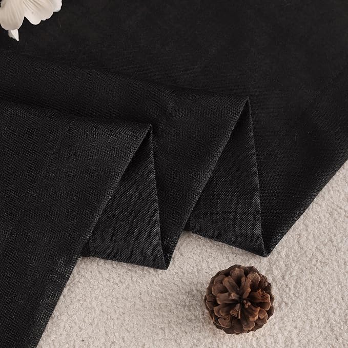 Black Linen Curtains 132 inches Long - Image 6