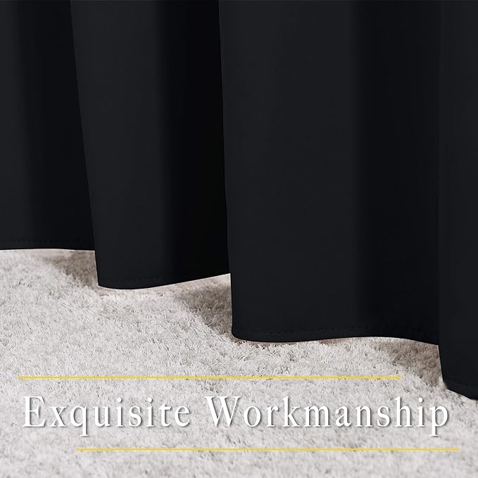 NICETOWN Black Blackout Curtains 80 inch Length 2 Panels Set - Image 6