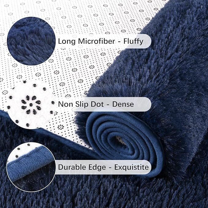 Chicrug Soft Runner Rugs for Bedroom Living Room Plush Fluffy Rug 2x5 | Shag - Image 6