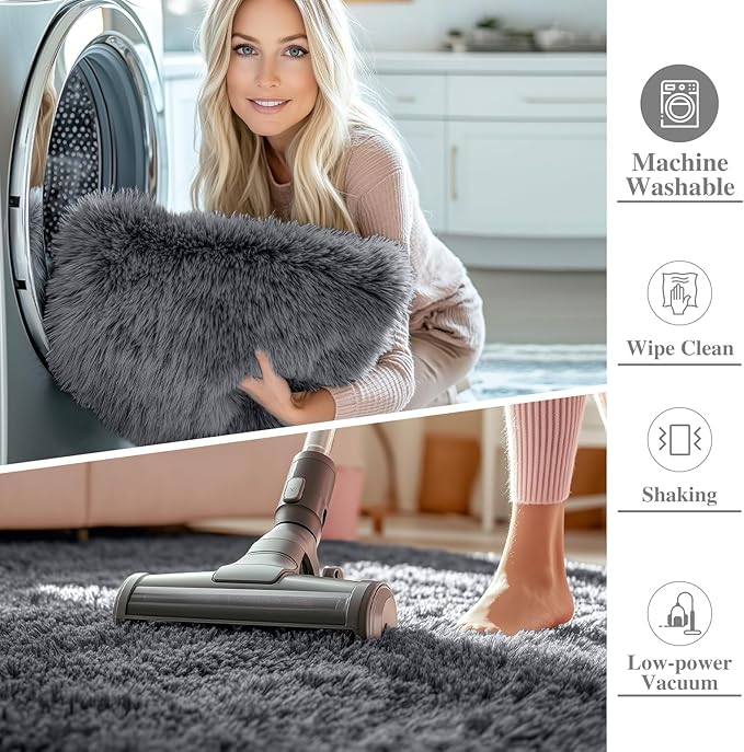 OLANLY 4x10 Area Rugs for Living Room Bedroom, Machine Washable Soft Fluffy - Image 2