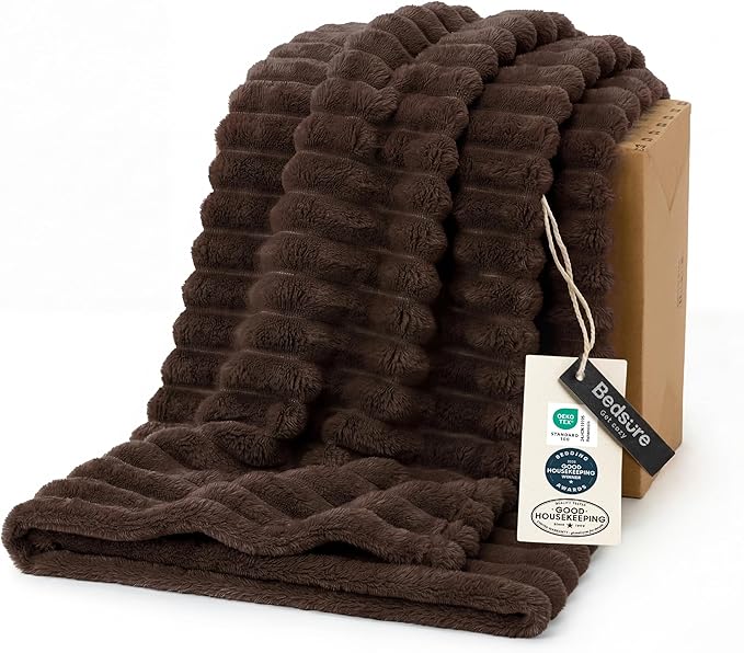 Bedsure Soft Throw Blanket for Couch Decor Gifts Chocolate Brown 50"x70" | by Unknown