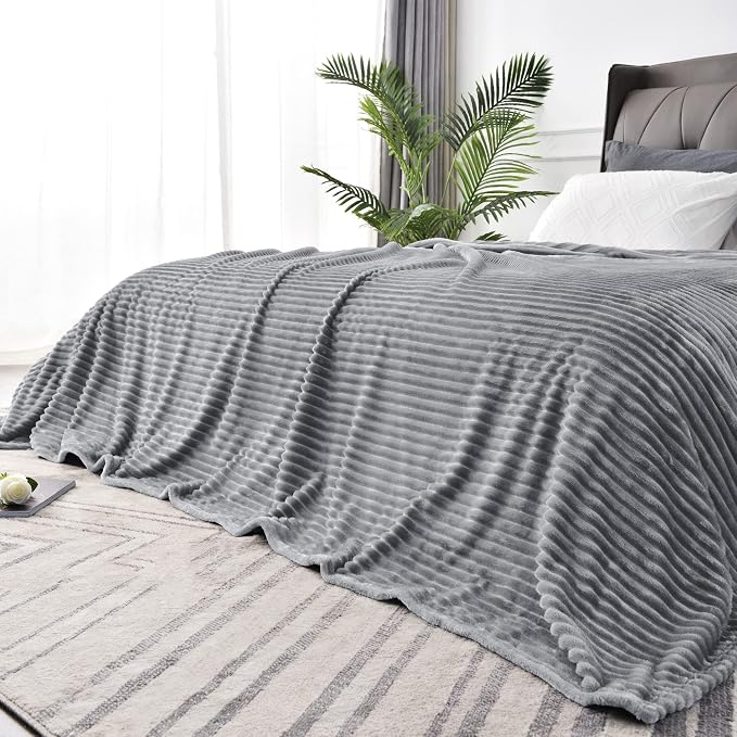 BEDELITE 3D Ribbed Jacquard Grey Full Size Blankes by BEDELITE