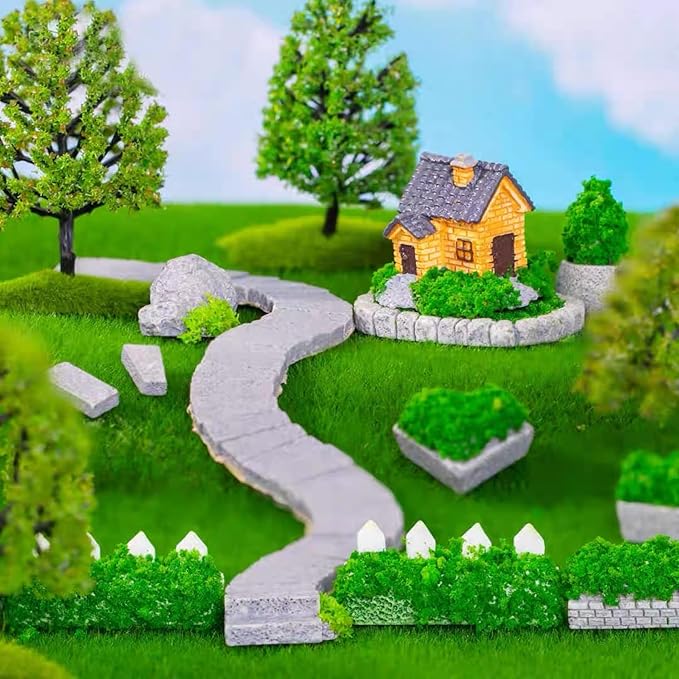 24 Packs 6 X 6 Inch Fake Grass Decor for Crafts, Artificial Grass for Dollhouse Miniature Ornament Projects, Model Turf Grass for DIY Fairy Garden Accessories and Decor Kit