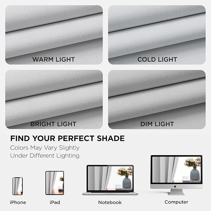 Joydeco White Curtains 72 Inches Long 2 Panels Set, Thermal Insulated Long - Image 5