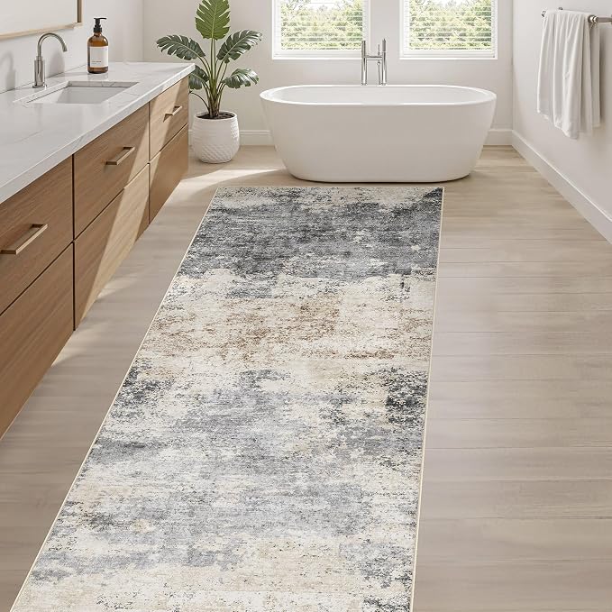 LOONGRUG Runner Rug 2x10 Washable Non-Slip Kitchen Neutral Modern Rug | - Image 5