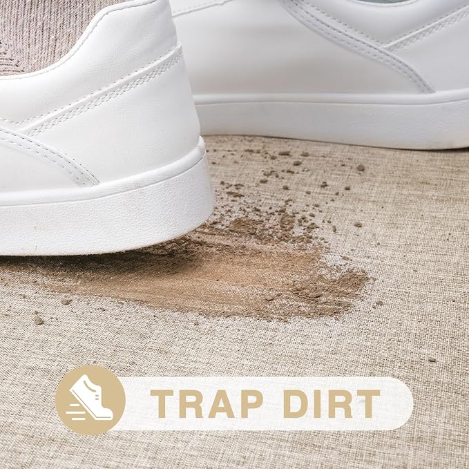 Ultra Thin Indoor Door Mat 24"x36", Non Slip Door Mat, Khaki | Low-Profile - Image 5