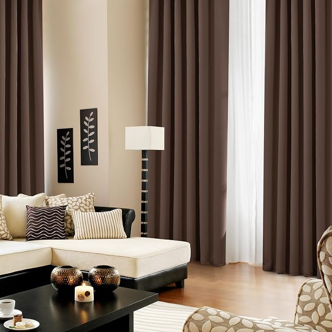 Deconovo Blackout Curtains, Thermal Insulated, W52 x L84 2 Panels, Back Tab - Image 4