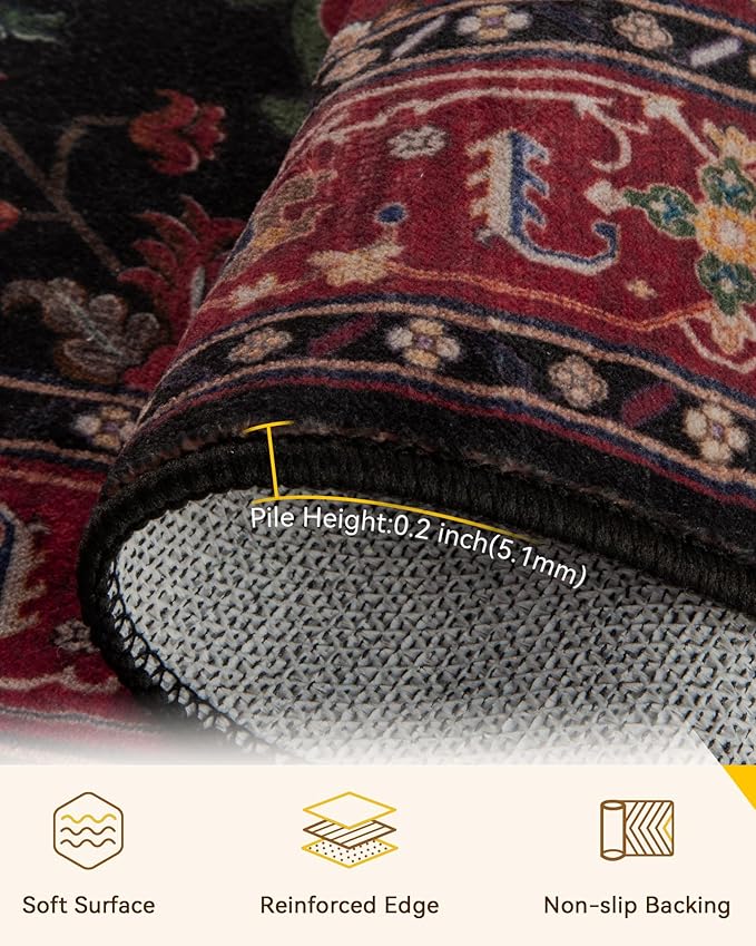 RELEANY Washable Area Rug, Runner 2'x8', Water Repellent, Pet Friendly - Image 2