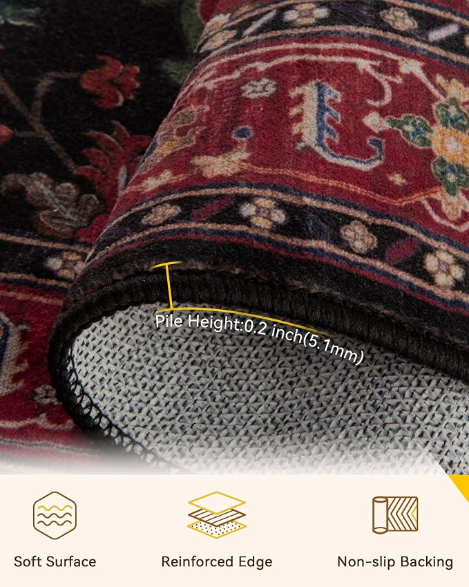 RELEANY Washable Area Rug, Square 8'x8', Water Repellent, Pet Friendly - Image 3