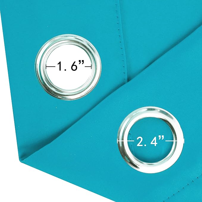 LEMOMO Teal Blackout Curtains 66 x 63 Inch Length/Set of 2 Curtain - Image 5
