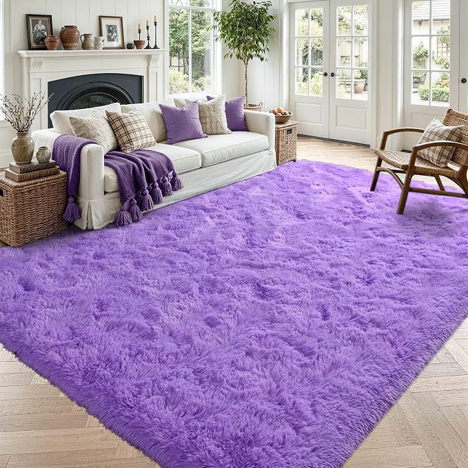 6x9 Large Purple Fluffy Soft Area Rug Non-Slip by ModernHomeDecor