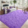 4'x5'3'' Purple Fluffy Soft Area Rug Non-Slip by ModernHomeDecor