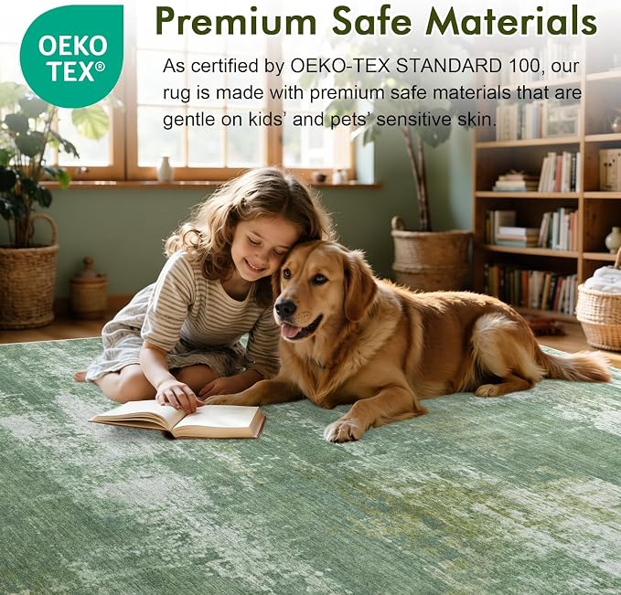 4x6 Ft Area Rugs for Living Room, Soft Non-Slip Washable Rugs Modern Abstract - Image 5
