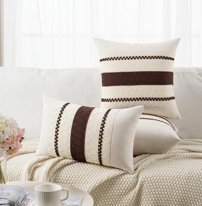 Fancy Homi Set of 1 Boho Brown Euro Decorative Throw Pillow Cover 26x26 Inch - Image 6