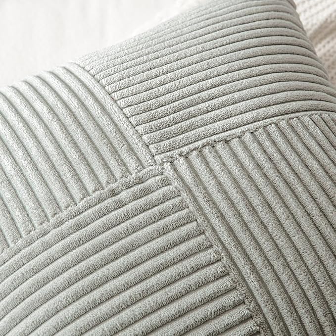 MIULEE Silver Grey Decorative Lumbar Throw Pillow Covers 12x20 Inch - Image 2